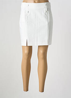 Jupe courte coupe droite blanc MORGAN femme