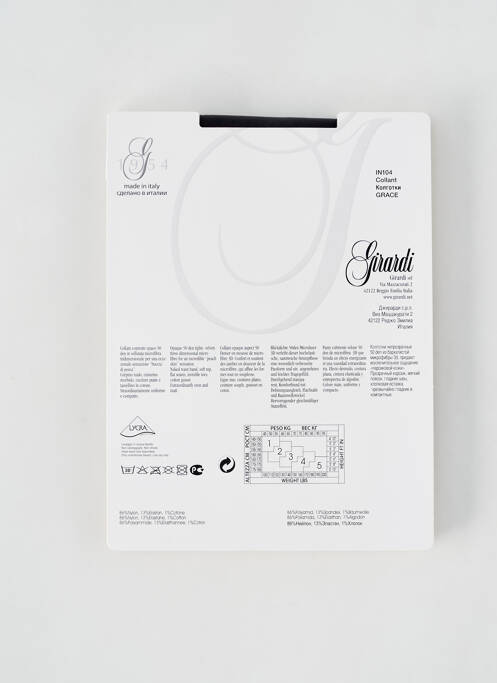 Collants gris GIRARDI pour femme