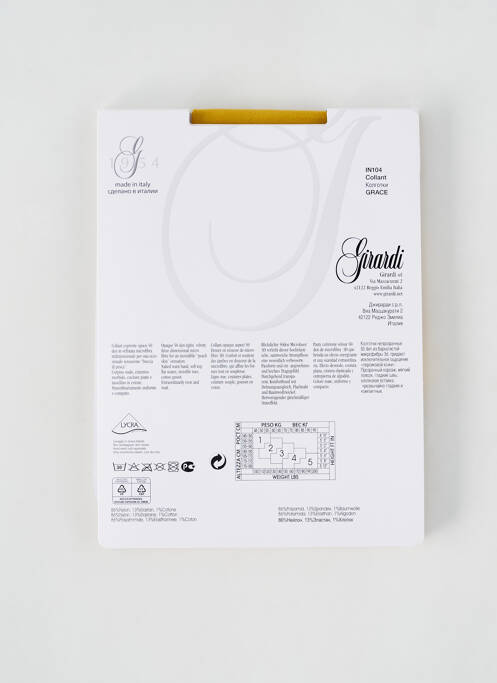 Collants jaune GIRARDI pour femme