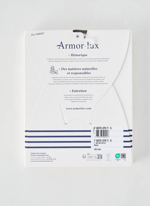 T-shirt bleu ARMOR LUX pour homme
