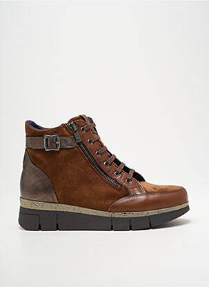 Bottines/boots matière lisse talon de 4 à 6cm marron FLUCHOS femme