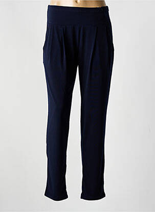 Pantalon droit tissage popeline taille normale bleu ATLANTA femme