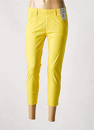 Pantacourt stretch taille normale jaune S.QUISE femme