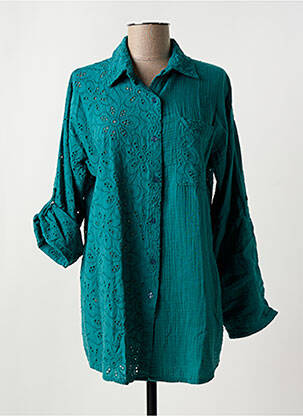 Chemisier manches courtes manches courtes vert LAGON BLEU femme