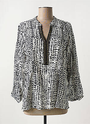 Blouse imprimé fantaisie manches longues noir MICHA femme