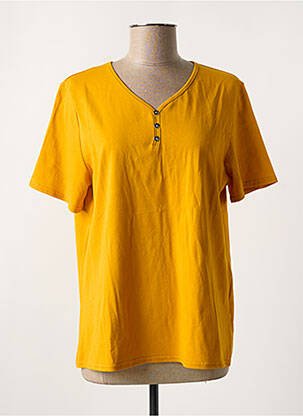 Top manches courtes manches courtes jaune ATLANTA femme