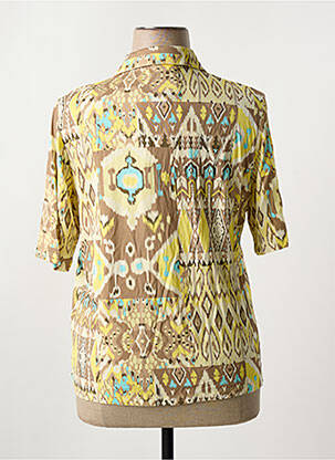 Blouse imprimé fantaisie manches courtes jaune BARBARA LEBEK femme