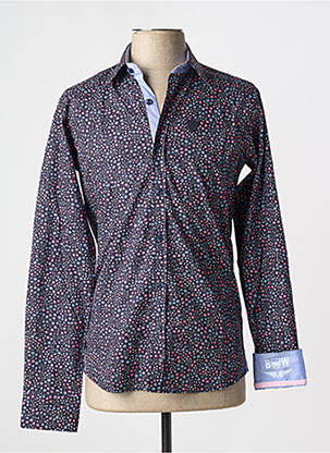 Chemise manches longues imprimé fantaisie bleu BLACK WELLIS homme