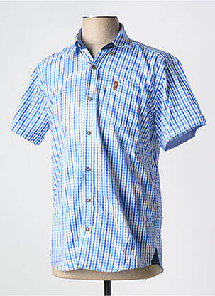 Chemise manches courtes imprimé fantaisie bleu BLACK WELLIS homme