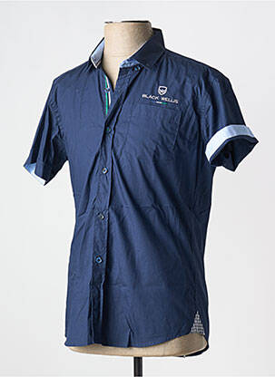 Chemise manches courtes coupe droite bleu BLACK WELLIS homme
