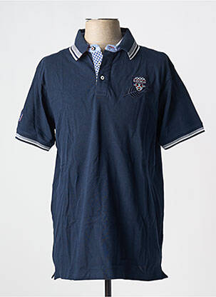 Polo fermeture boutonnée sur le devant manches courtes bleu BLACK WELLIS homme