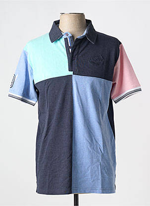 Polo coupe droite manches courtes bleu BLACK WELLIS homme