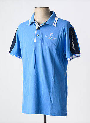 Polo coupe droite manches courtes bleu BLACK WELLIS homme