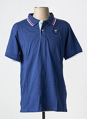 Polo coupe droite manches courtes bleu BLACK WELLIS homme