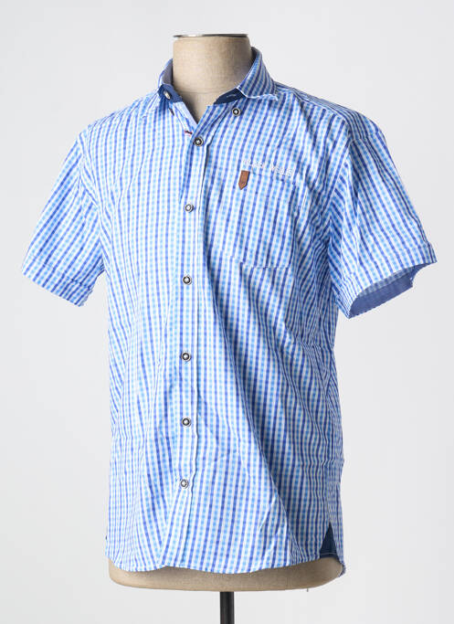 Chemise manches courtes bleu BLACK WELLIS pour homme