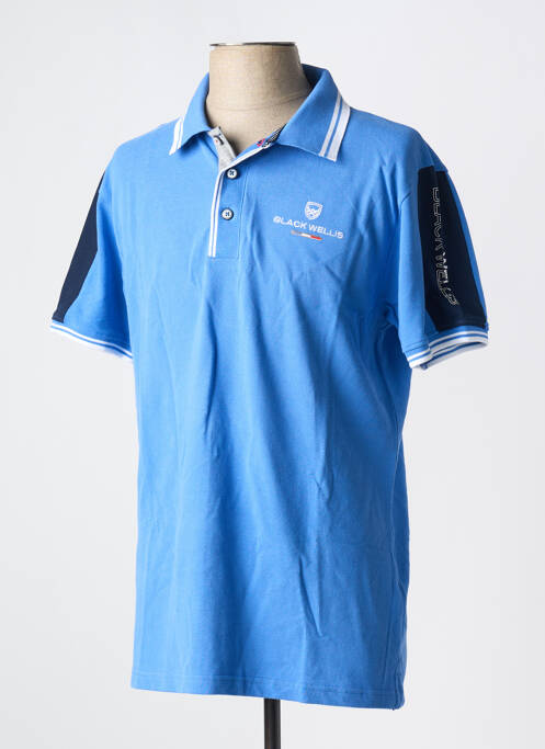 Polo bleu BLACK WELLIS pour homme