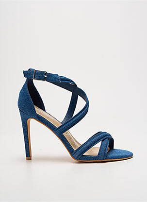 Sandales/nu pieds type de semelle amortissante talon de 7 à 9cm bleu MORGAN femme