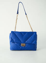 Sac fermeture rabat clipsé forme rectangulaire bleu MORGAN femme