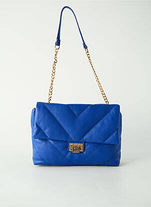 Sac fermeture rabat clipsé forme rectangulaire bleu MORGAN femme