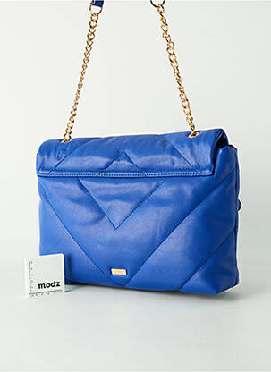 Sac fermeture rabat clipsé forme rectangulaire bleu MORGAN femme