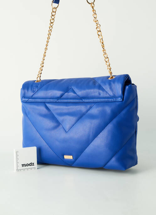 Sac fermeture rabat clipsé forme rectangulaire bleu MORGAN femme