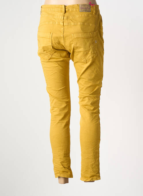 Pantalon 7/8 stretch taille normale jaune PLACE DU JOUR femme