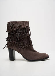 Bottines/boots nubuck talon de 7 à 9cm marron COULEUR POURPRE femme