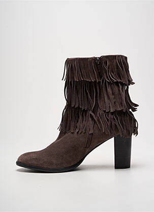 Bottines/boots nubuck talon de 7 à 9cm marron COULEUR POURPRE femme
