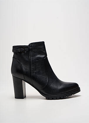 Bottines/boots matière lisse talon de 7 à 9cm noir COULEUR POURPRE femme