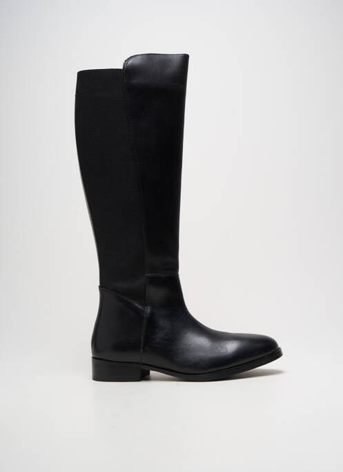 Bottes matière lisse talon plat jusqu'à 3cm noir COULEUR POURPRE femme
