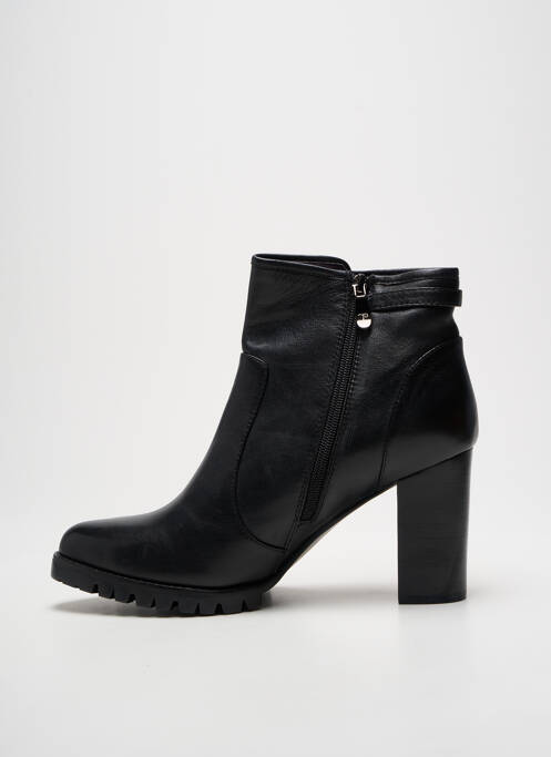 Bottines/boots matière lisse talon de 7 à 9cm noir COULEUR POURPRE femme