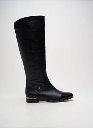Bottes matière lisse talon plat jusqu'à 3cm noir COULEUR POURPRE femme