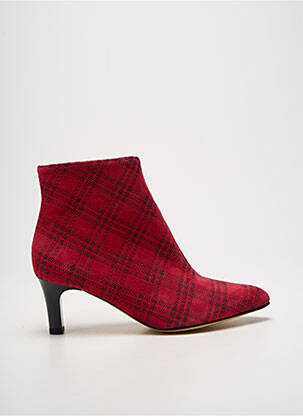 Bottines/boots bout pointu talon de 4 à 6cm rouge AZUREE femme