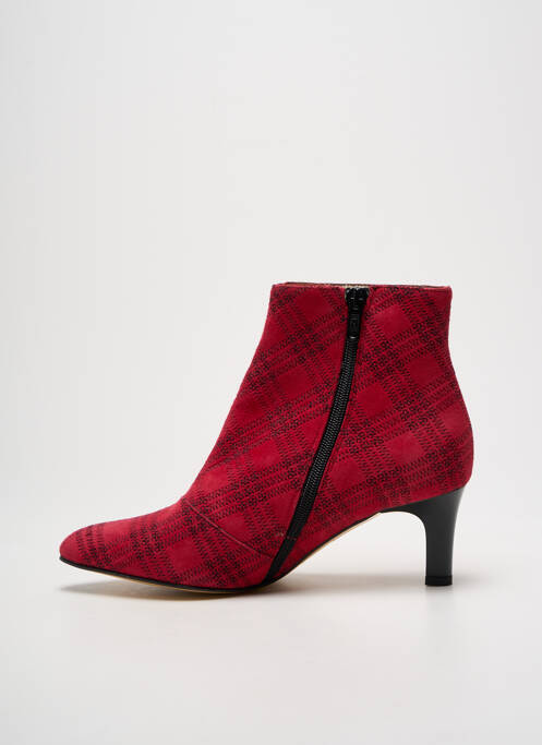 Bottines/boots bout pointu talon de 4 à 6cm rouge AZUREE femme