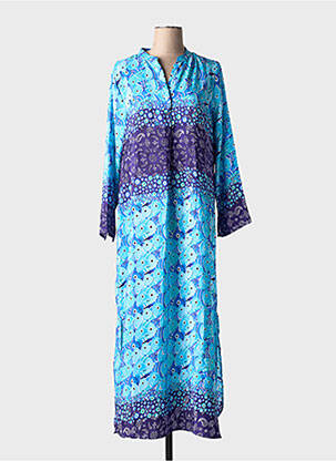 Robe longue manches longues manches longues bleu ANTICA SARTORIA femme