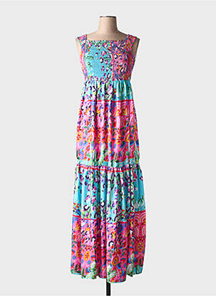 Robe longue sans manche sans manche rose ANTICA SARTORIA femme