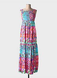Robe longue sans manche sans manche rose ANTICA SARTORIA femme