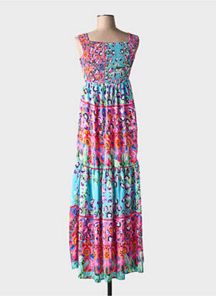 Robe longue sans manche sans manche rose ANTICA SARTORIA femme