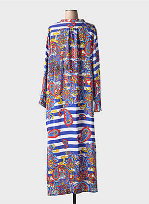 Robe longue manches longues manches longues bleu ANTICA SARTORIA femme