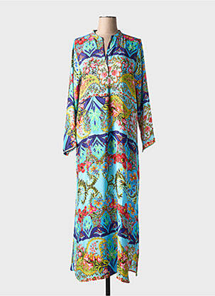 Robe longue manches longues manches longues bleu ANTICA SARTORIA femme