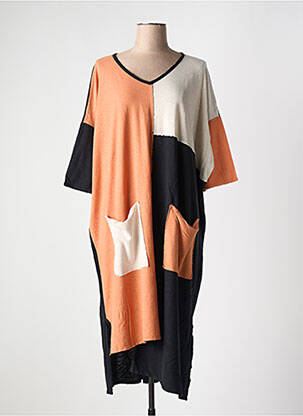 Robe mi-longue manches 3/4 manches 3/4 noir KEDZIOREK femme