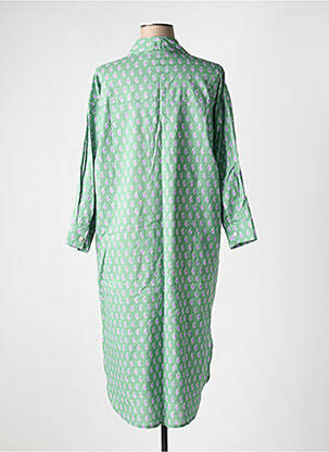 Robe mi-longue manches 3/4 manches 3/4 vert ZEN ETHIC femme