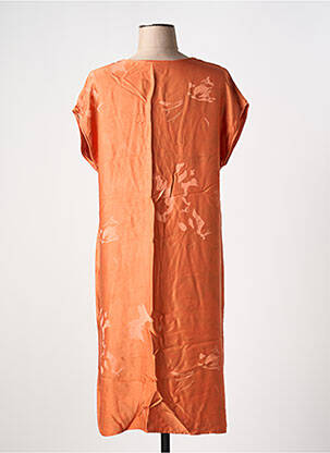 Robe mi-longue coupe fluide manches courtes orange LAUREN VIDAL femme