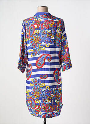 Robe courte manches 3/4 manches 3/4 bleu ANTICA SARTORIA femme