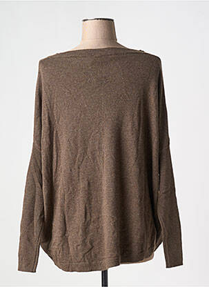 Pull tissage chiné manches longues marron LAUREN VIDAL femme