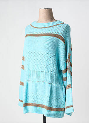 Pull tunique stretch manches longues bleu ELISA CAVALETTI femme