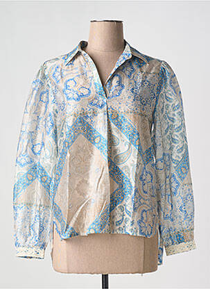 Blouse légère et transparente manches longues bleu MARINA V femme