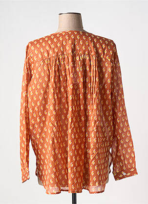 Chemisier imprimé fantaisie manches longues orange ZEN ETHIC femme