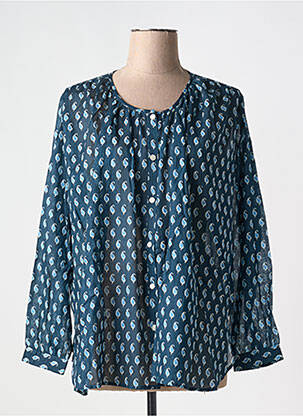 Chemisier imprimé fantaisie manches longues bleu ZEN ETHIC femme