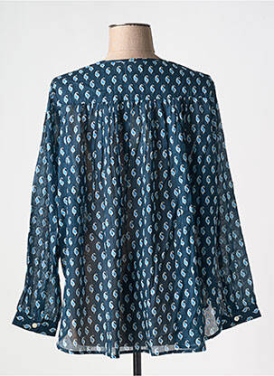 Chemisier imprimé fantaisie manches longues bleu ZEN ETHIC femme